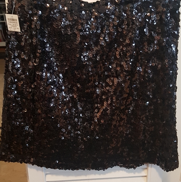Lauren Taylor Black Sequin Skirt - Picture 2 of 4